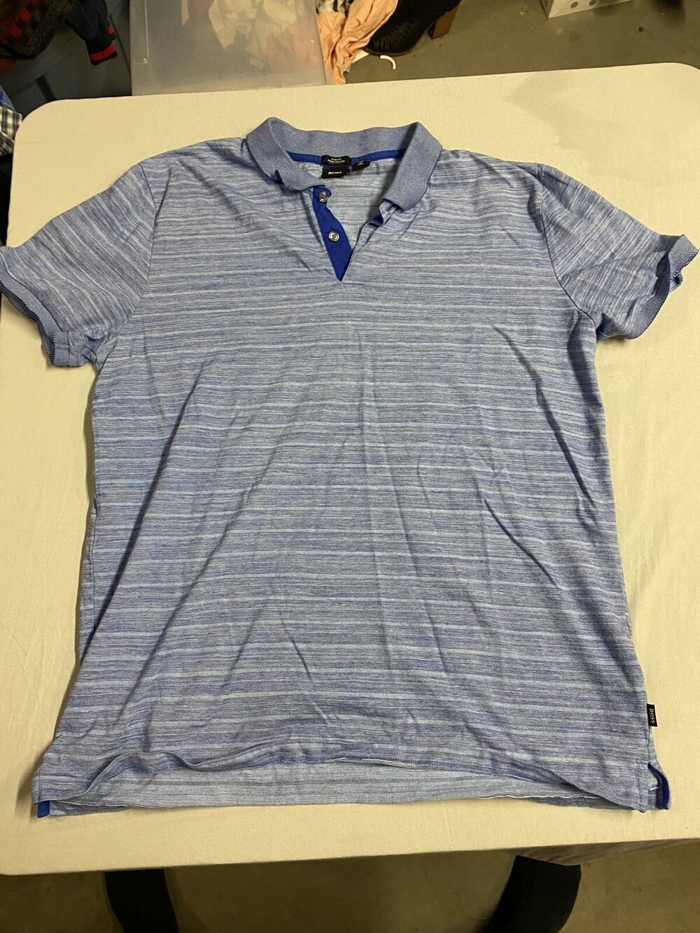 Hugo Boss Polo Shirt Adult Extra Large Blue Slim Fit Short Sleeve Golf Pima Mens